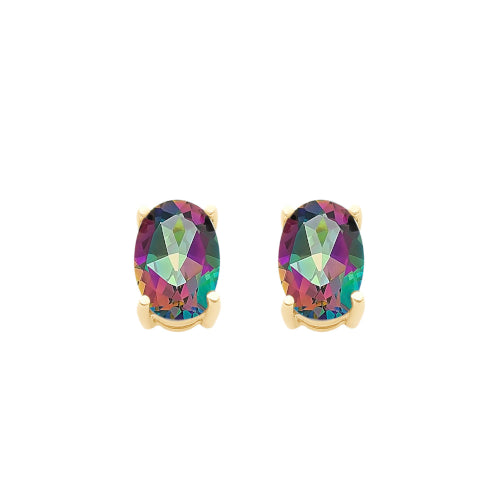 9ct gold mystic topaz earrings