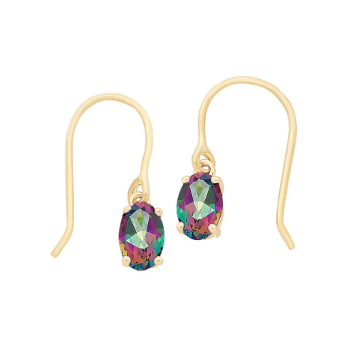 9ct gold mystic topaz earrings
