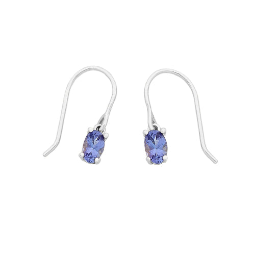 9ct white gold tanzanite earrings