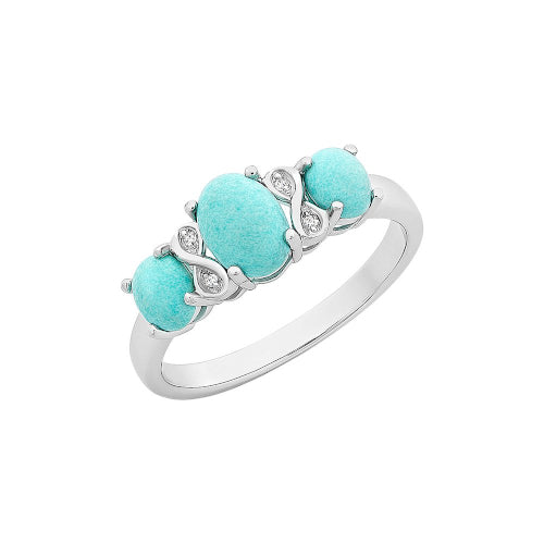 Sterling silver Turquoise Diamond ring