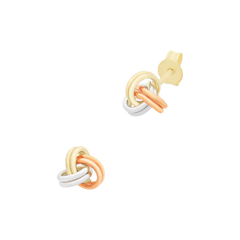 9ct 3 tone earrings