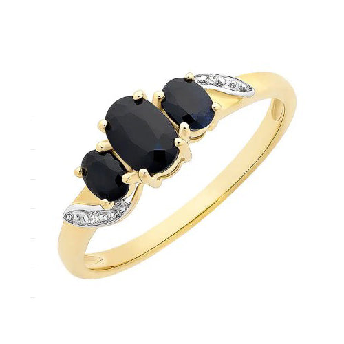 9ct Sapphire & Diamond rinbg