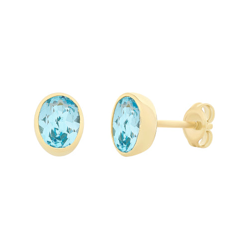 9ct blue topaz studs