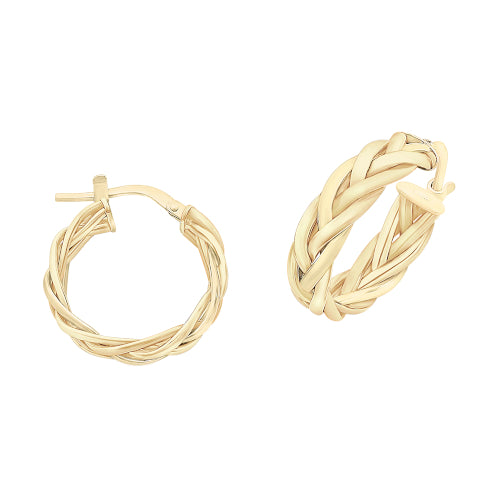 9ct silver filled twist hoop earrings