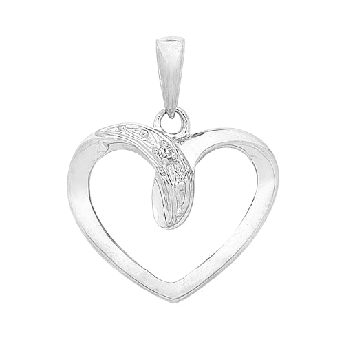 9ct white gold Diamond pendant