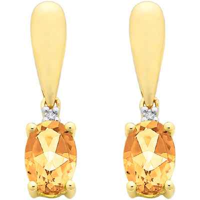 Diamond & citrine earrings