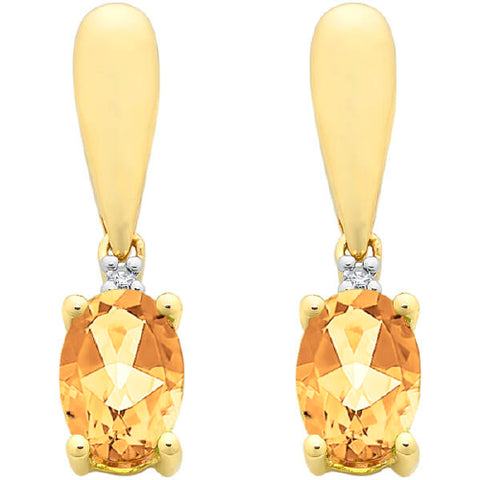 Diamond & citrine earrings