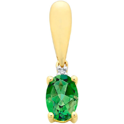 Diamond & emerald pendant