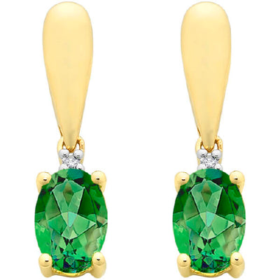 Dia & emerald earrings