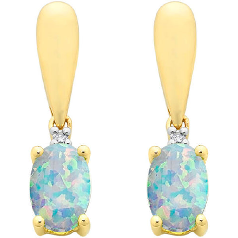 Diamond & opal earrings
