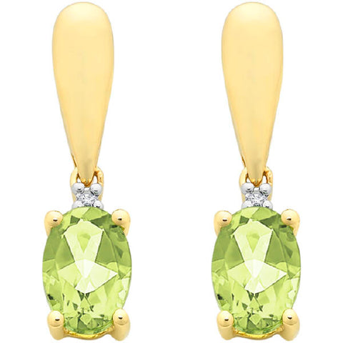 Diamond & peridot earrings