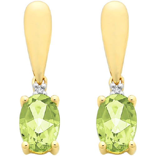 Diamond & peridot earrings