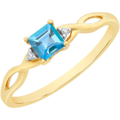 London Blue Topaz & Diamond ring