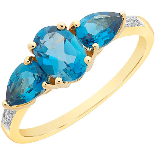 London Blue Topaz & Diamond ring