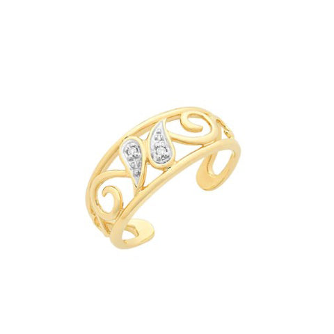 9ct diamond toe ring