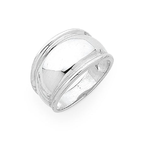 Sterling silver wide ring