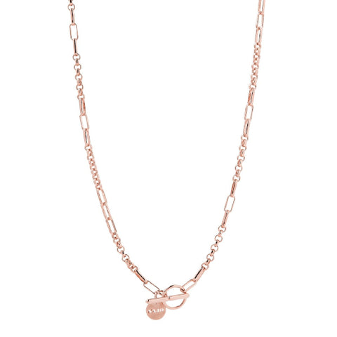 Sterling silver rose platedv necklace