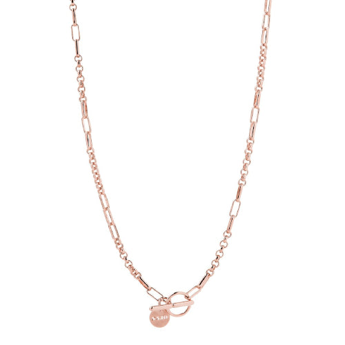Sterling silver rose platedv necklace