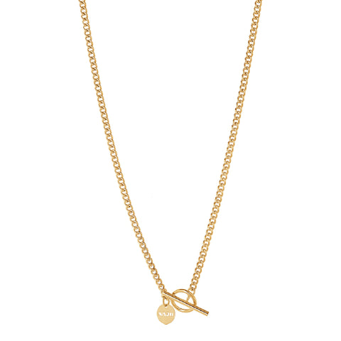 Gold plated T-bar necklace