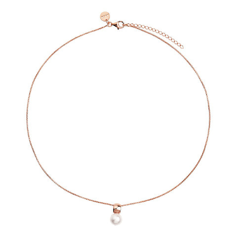 Pearl & Rose gold necklace