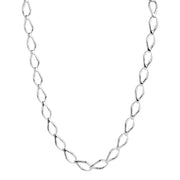 Silver open leaf necklace