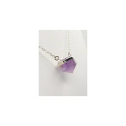 Amethyst pencil point necklace
