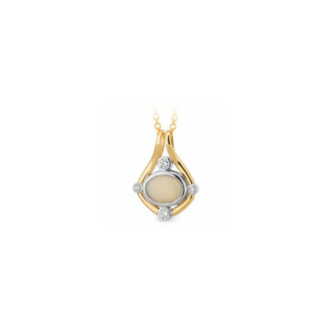 9ct Opal & Diamond pendant