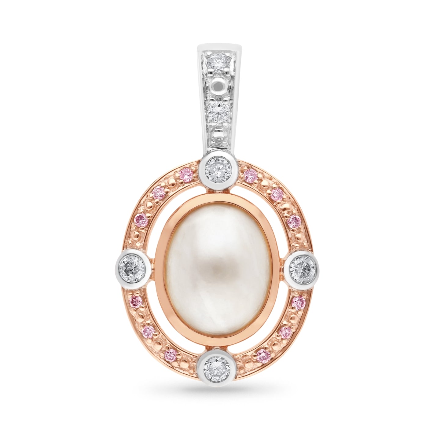 9ct Mabe Pearl & Diamond pendant