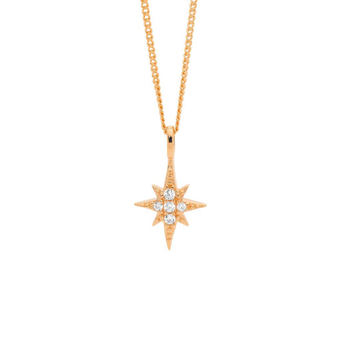 Sterling silver rose plated star pendant