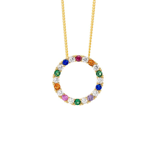 Ellani Multi Colour CZ necklace