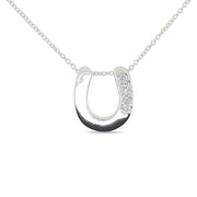 Sterling silver & CZ horseshoe pendant.