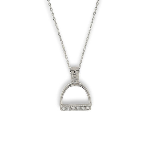 Sterling silver stirrup necklace