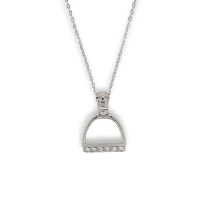 Sterling silver stirrup necklace