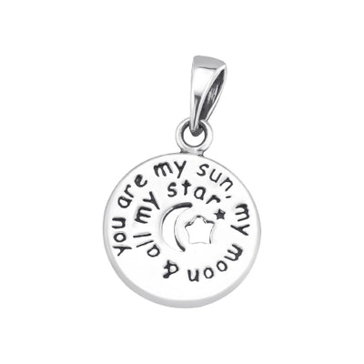 Sterling silver disc pendant