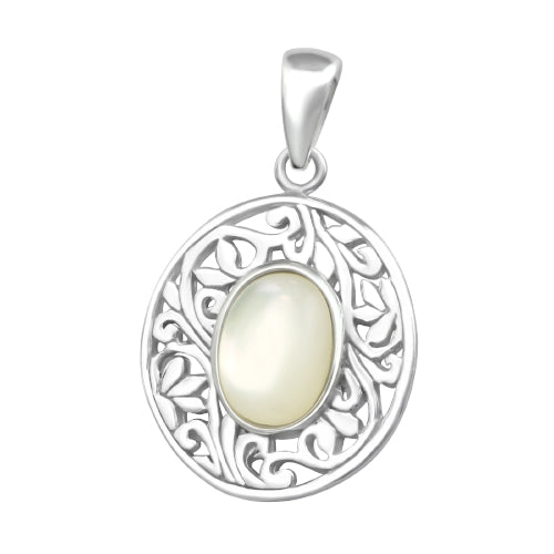 Sterling silver imitation shell pendant