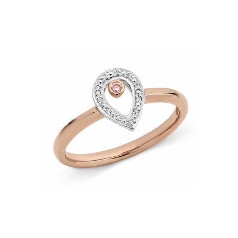 9ct rose gold Argyle Diamond ring.