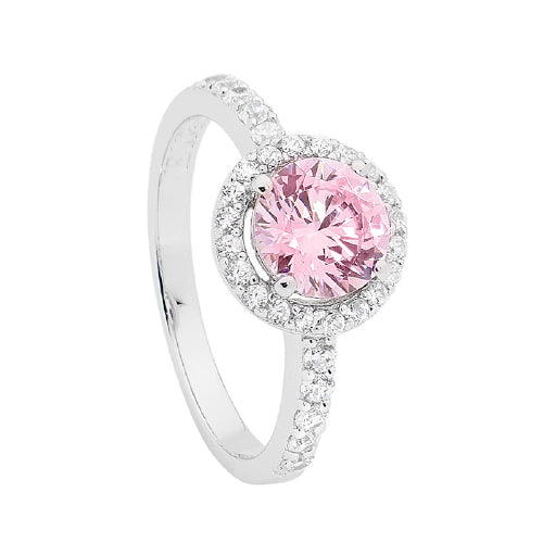 Pink Cubic Zirconia ring