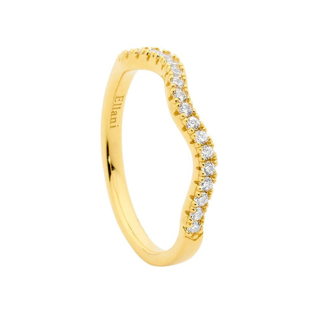 Ellani Jewellery wave stacker ring.