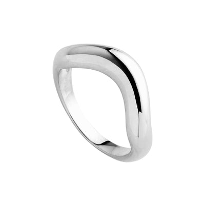 Silver tapered wave ring