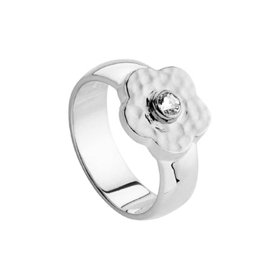 Silver flower ring