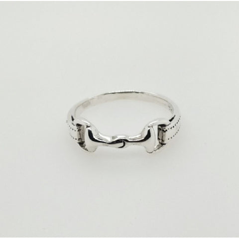 STERLING SILVER DOUBLE HORSE BIT RING