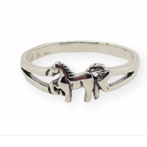 Sterling silver horse ring