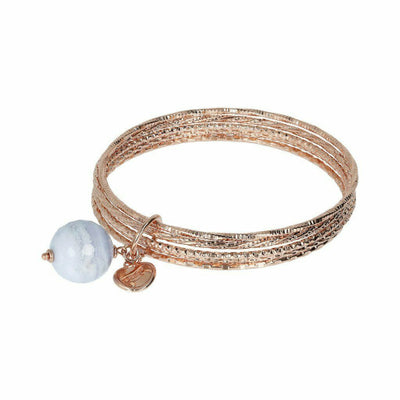 ROSE GOLD PLATED AGATE BANGLE