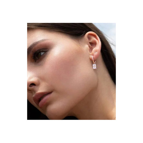 White Topaz rose gold plated earring
