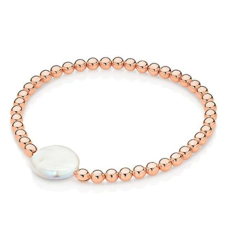 Gold plated pearl bracelet