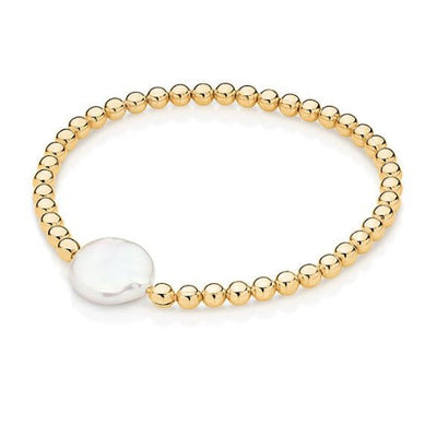 Gold plated pearl bracelet