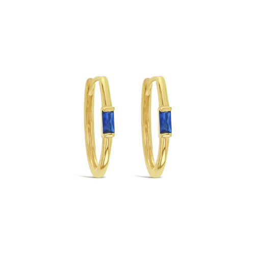 9ct sapphire oval huggie earring