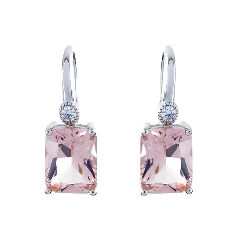 Morganite cubic zirconia earrings