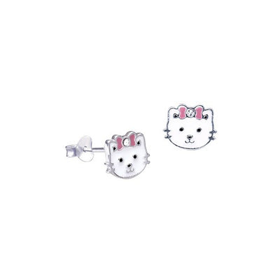 Sterling silver cat earrings