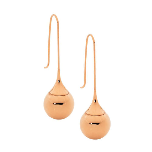 Stainless Steel long drop ball earrings.